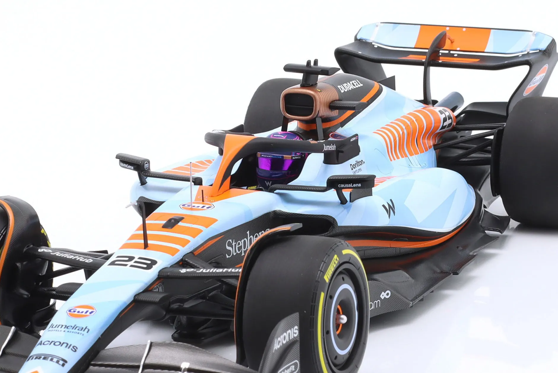 A. Albon Williams FW45 Gulf Design #23 Singapur GP Formel 1 2023 1:18 Minichamps