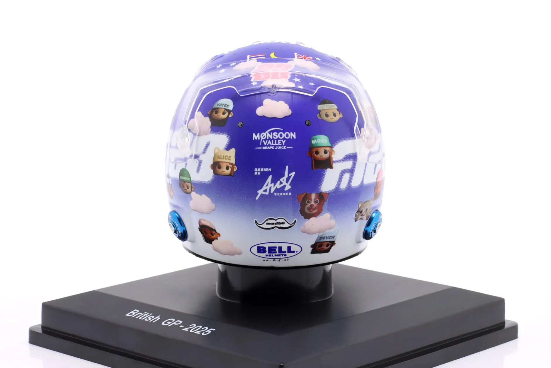Alex Albon Williams Racing #23 8th British GP Formel 1 2025 Helm 1:5 Spark