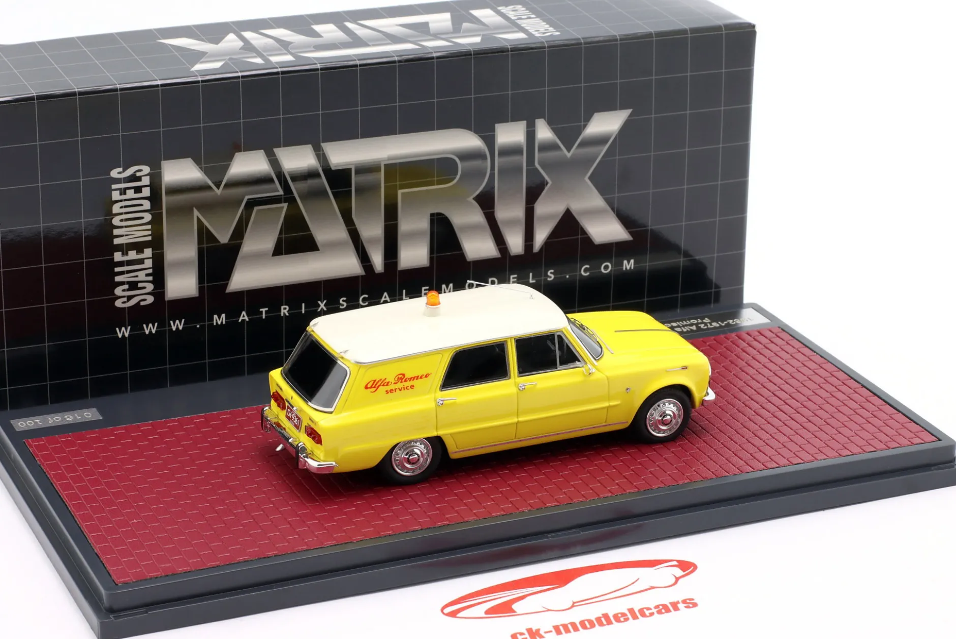Alfa Romeo Giulia 105 Alfa Romeo Service Car Baujahr 1962-1972 gelb 1:43 Matrix