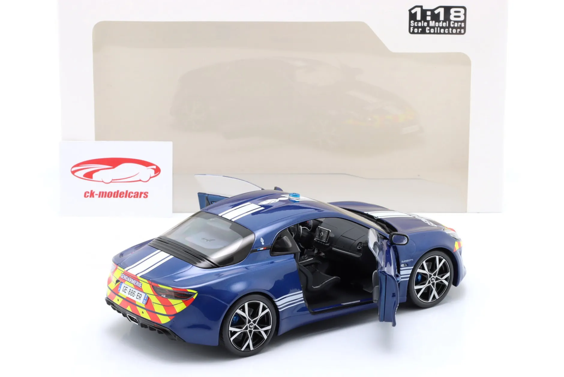 Alpine A110 Gendarmerie Baujahr 2023 blau 1:18 Solido