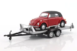 Anhänger Autotransporter-Hänger mit Tandemachse silber 1:43 Cararama