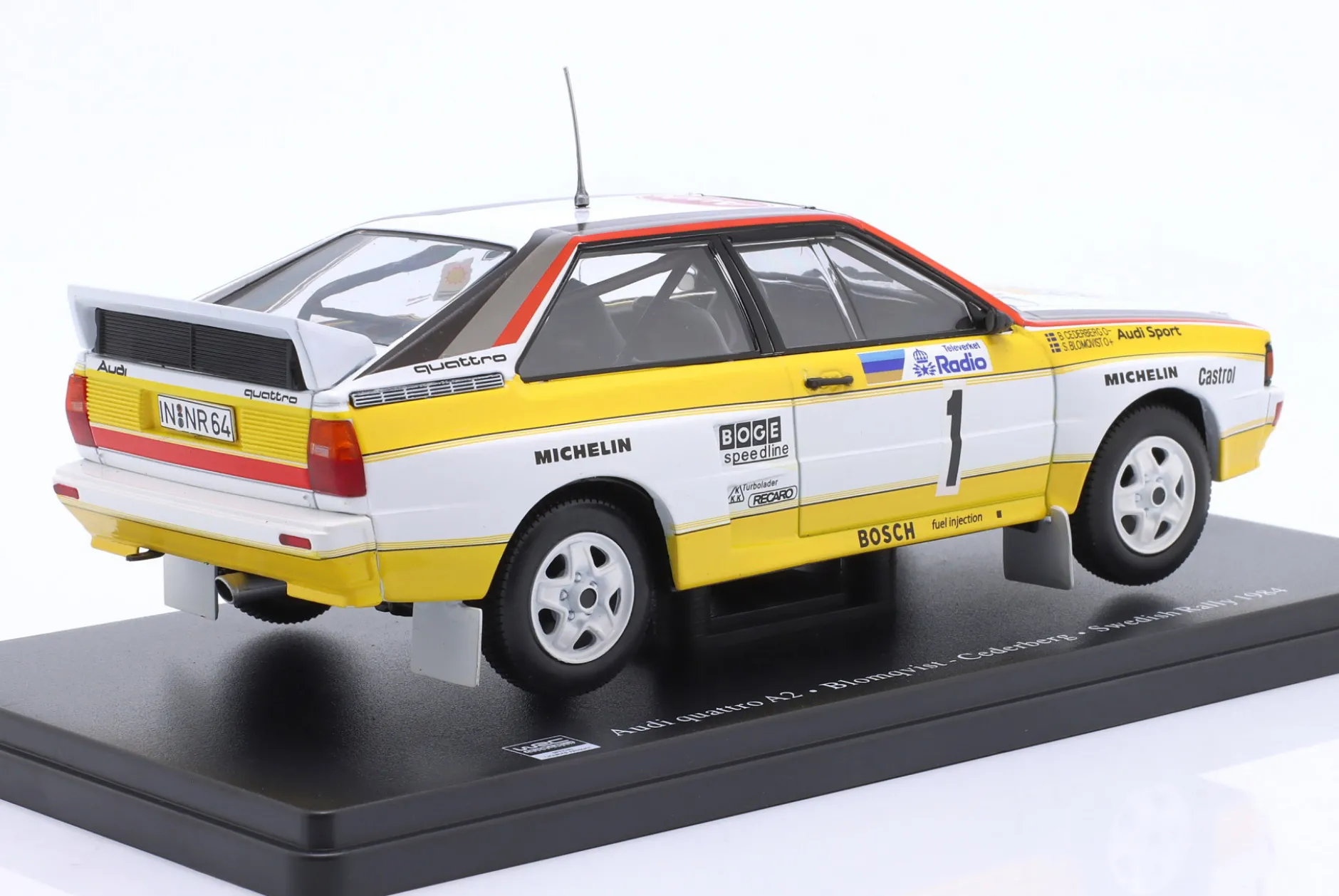 Audi Quattro A2 #1 Sieger Rallye Schweden 1984 Blomqvist, Cederberg 1:24 Altaya