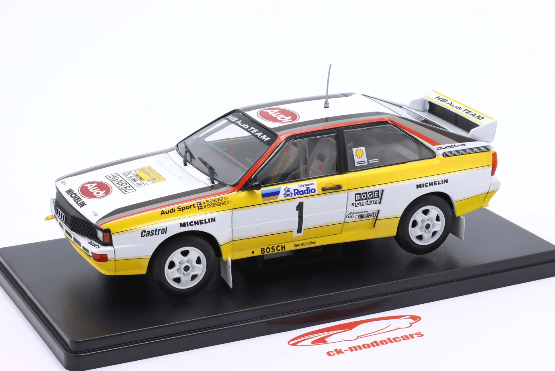 Audi Quattro A2 #1 Sieger Rallye Schweden 1984 Blomqvist, Cederberg 1:24 Altaya