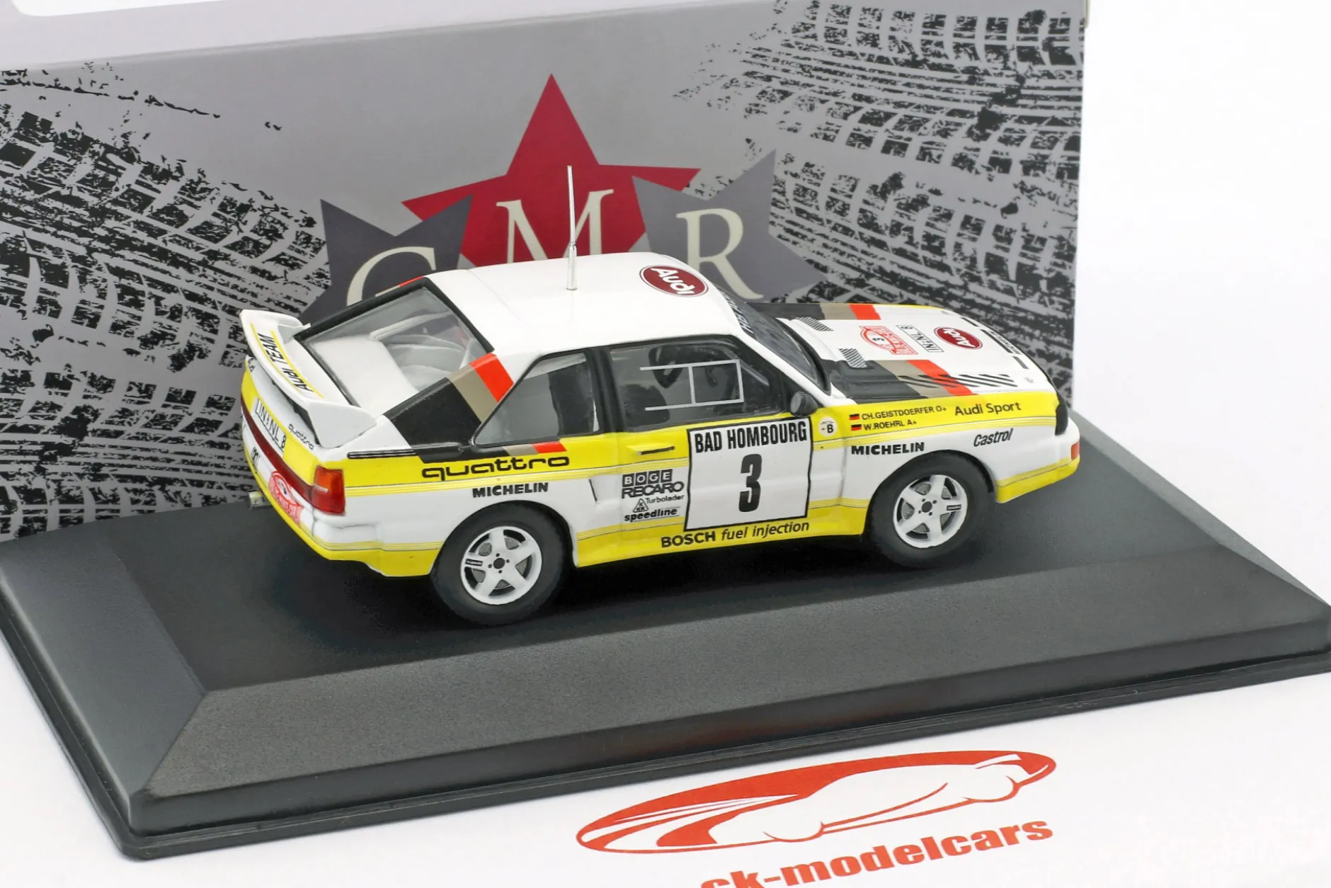 Audi Sport Quattro #3 2nd Rallye Monte Carlo 1985 Röhrl, Geistdörfer 1:43 CMR