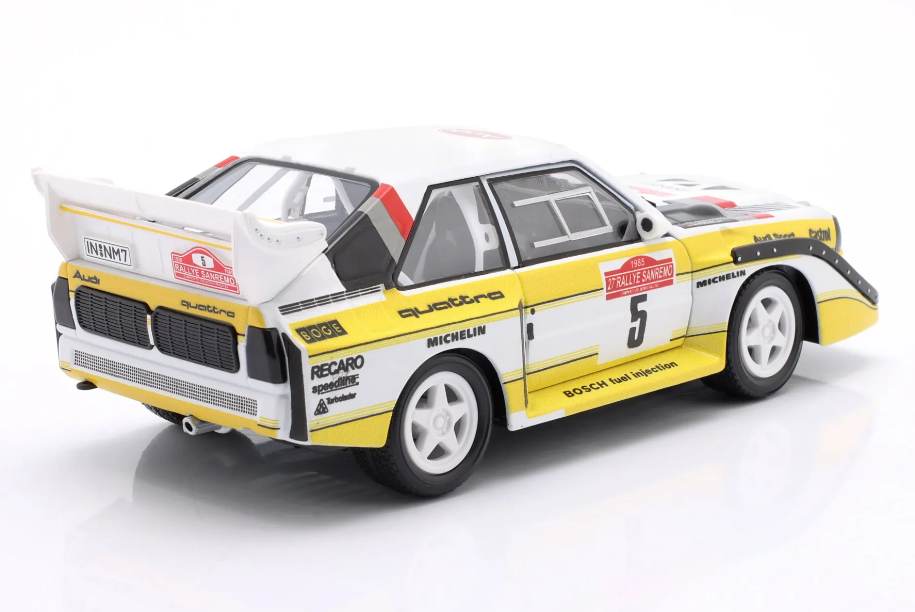 Audi Sport quattro S1 E2 #5 Sieger Rallye SanRemo 1985 Röhrl, Geistdörfer 1:24 Bburago