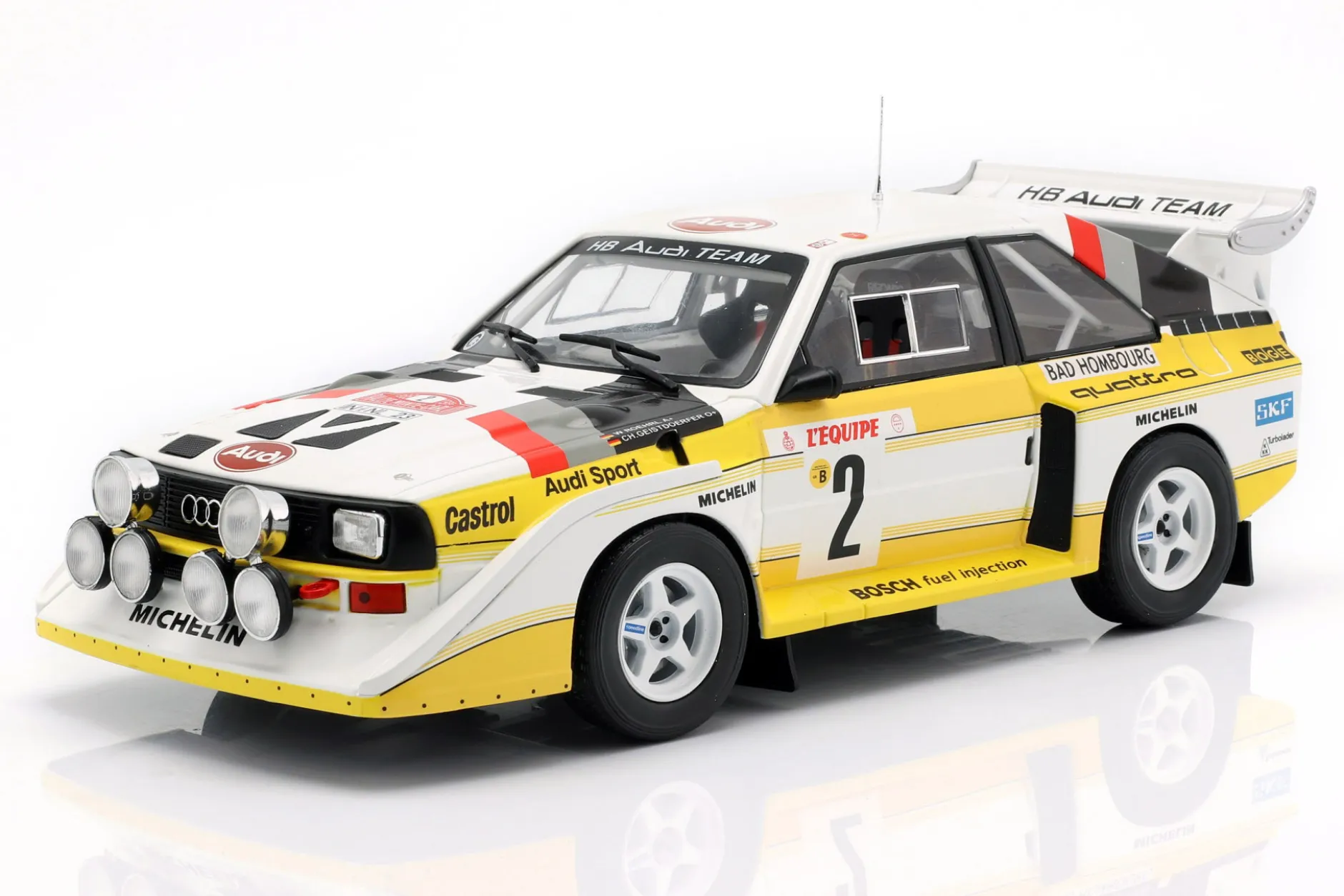 Audi Sport Quattro S1 E2 #2 4th Rallye Monte Carlo 1986 Röhrl, Geistdörfer 1:18 Ixo