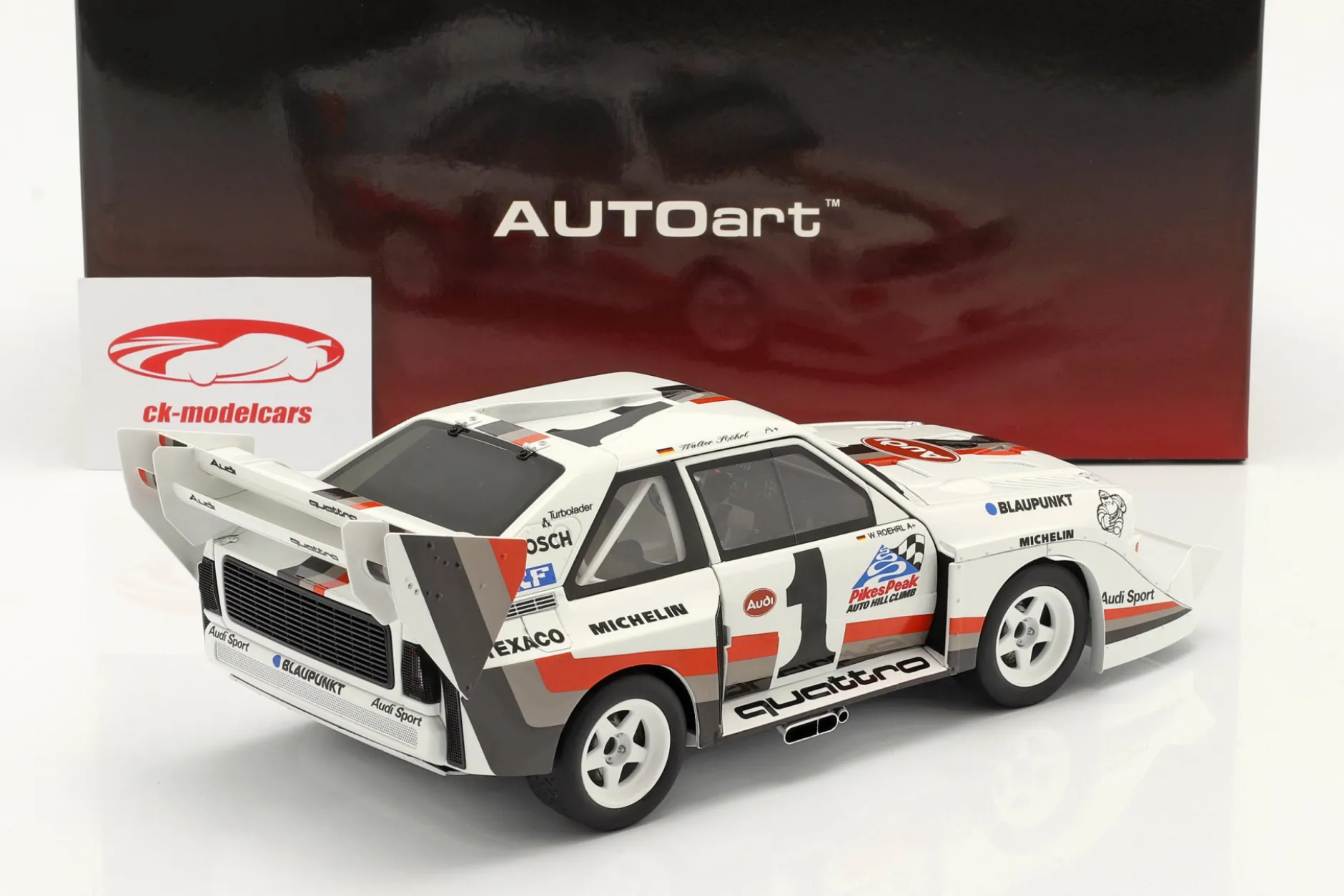 Audi Sport quattro S1 E2 #1 Winner Pikes Peak 1987 Walter Röhrl 1:18 AUTOart