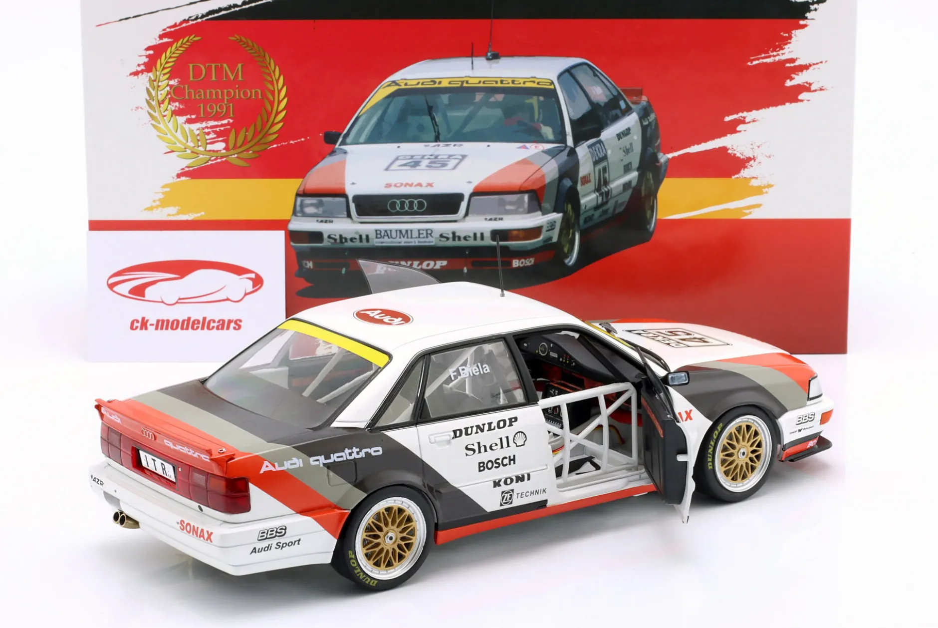 Audi V8 Quattro #45 DTM-Champion 1991 Frank Biela 1:18 WERK83