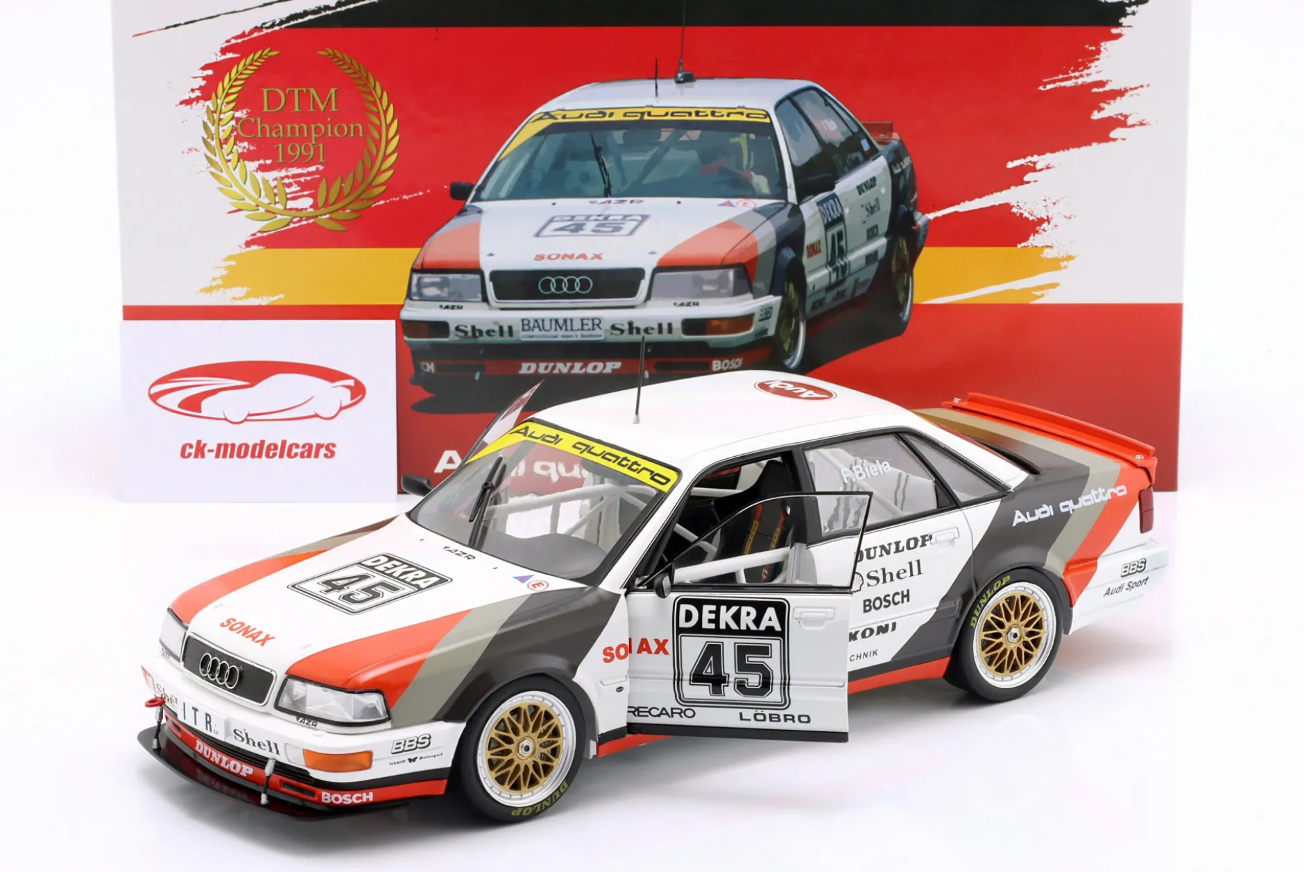 Audi V8 Quattro #45 DTM-Champion 1991 Frank Biela 1:18 WERK83