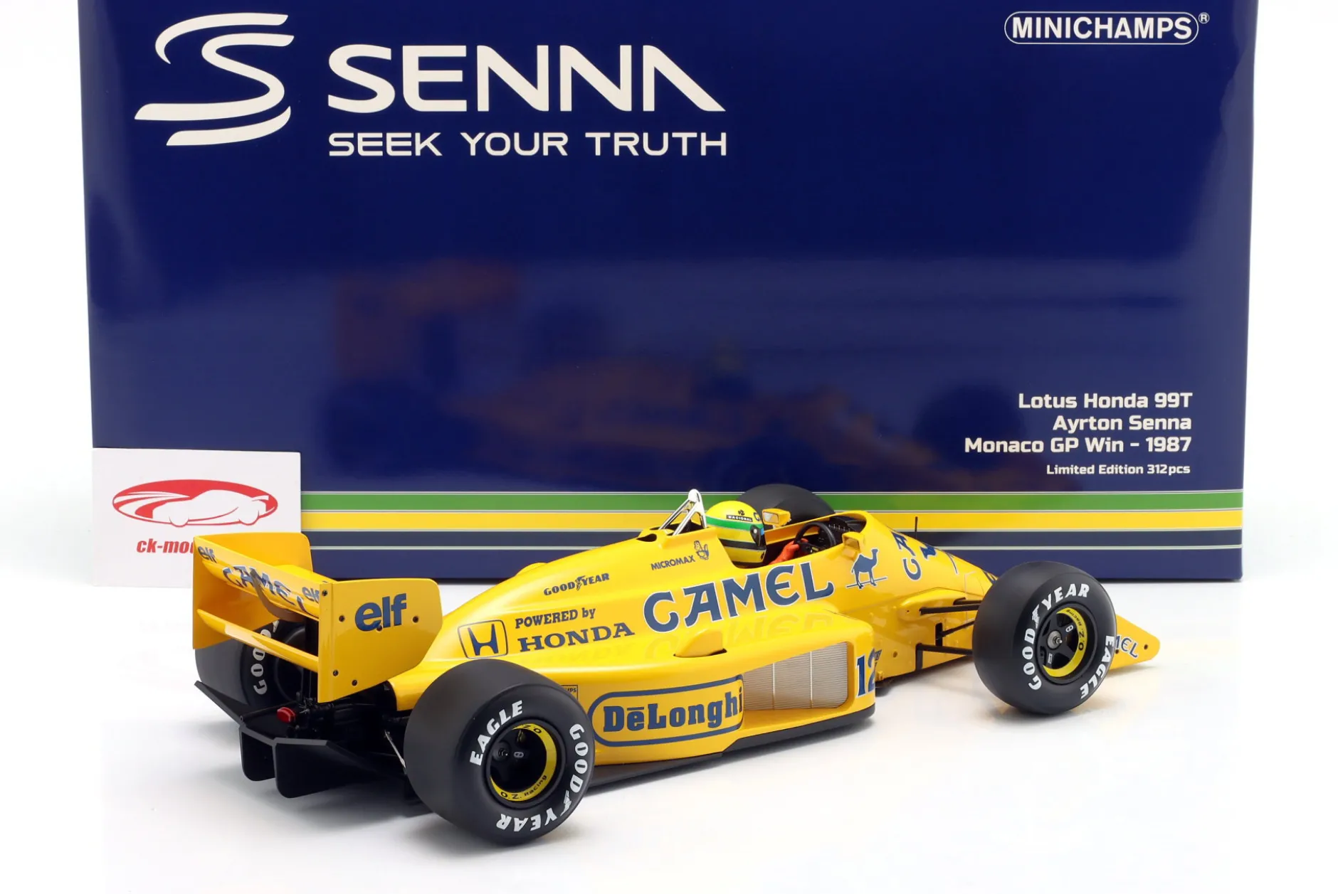 Ayrton Senna Lotus 99T #12 Sieger Monaco GP Formel 1 1987 1:12 Minichamps