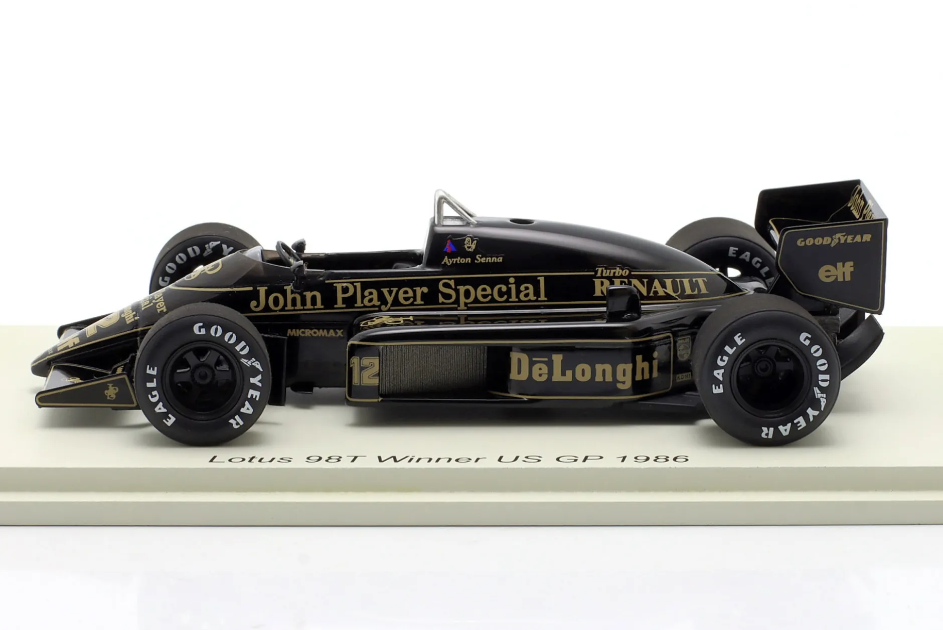 Ayrton Senna Lotus 98T #12 Sieger USA GP Formel 1 1986 1:43 Spark