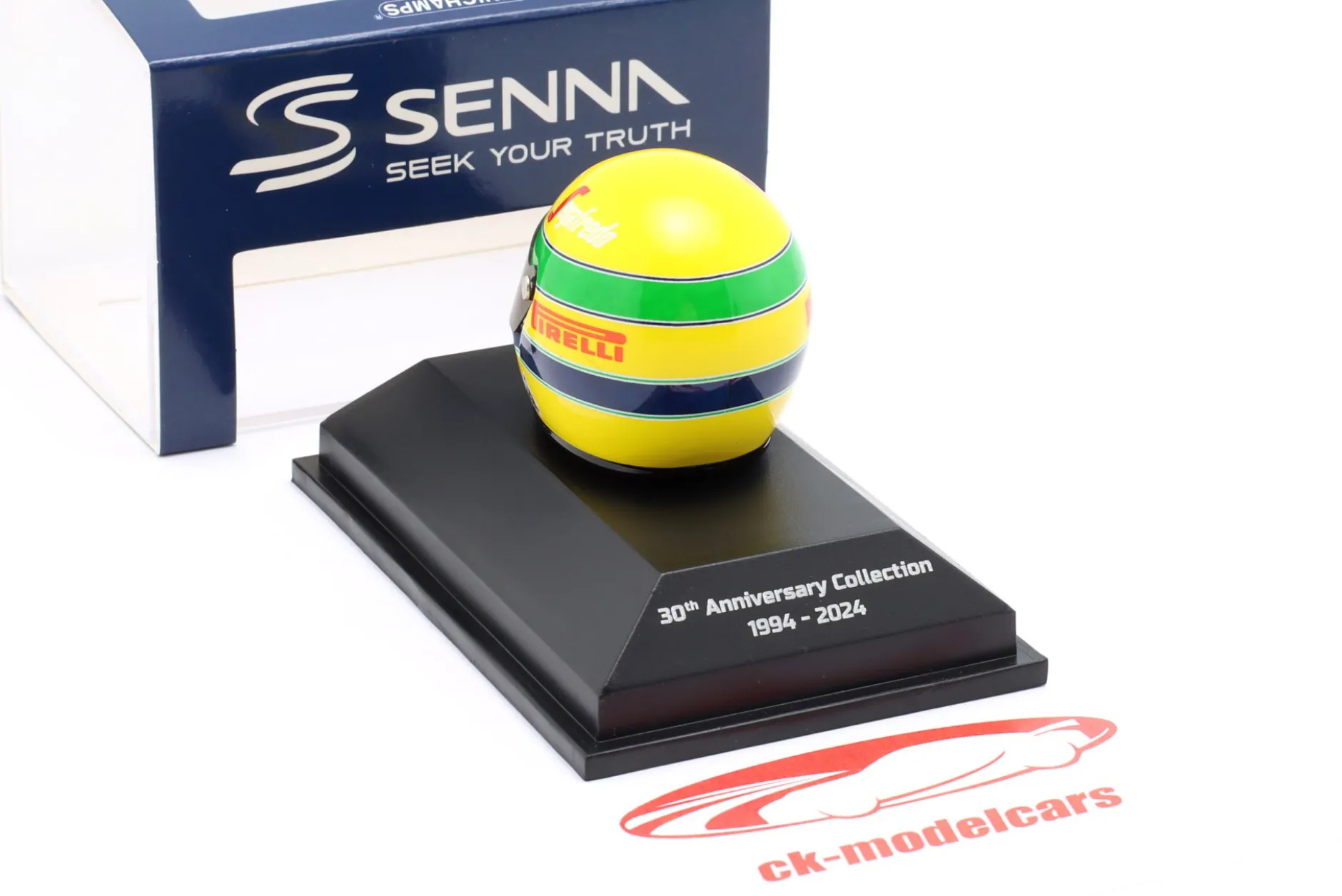 Ayrton Senna Toleman Motorsport #19 Brasilien GP Formel 1 1984 Helm 1:8 Minichamps