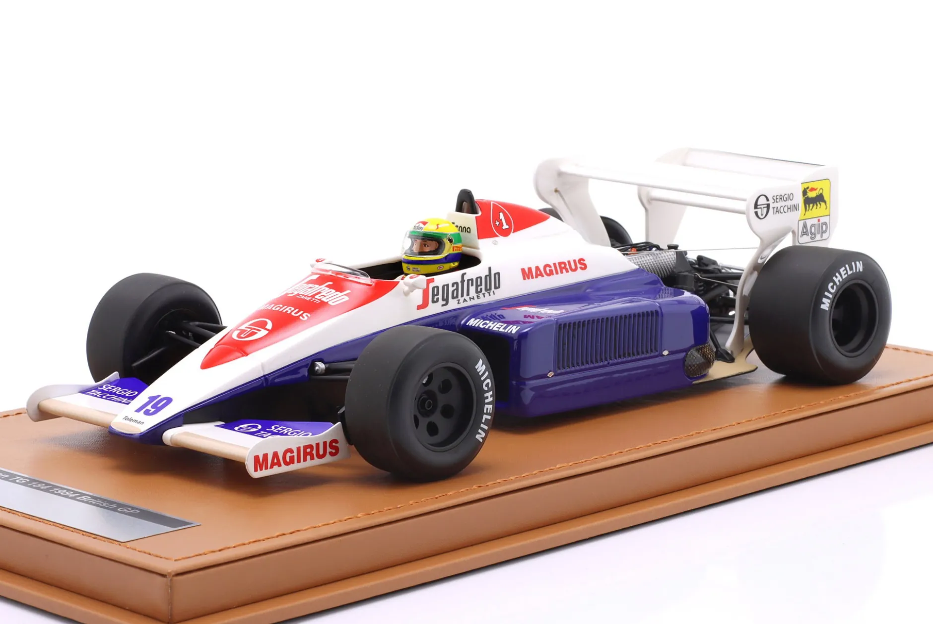 Ayrton Senna Toleman TG184 #19 3rd British GP Formel 1 1984 1:18 Tecnomodel