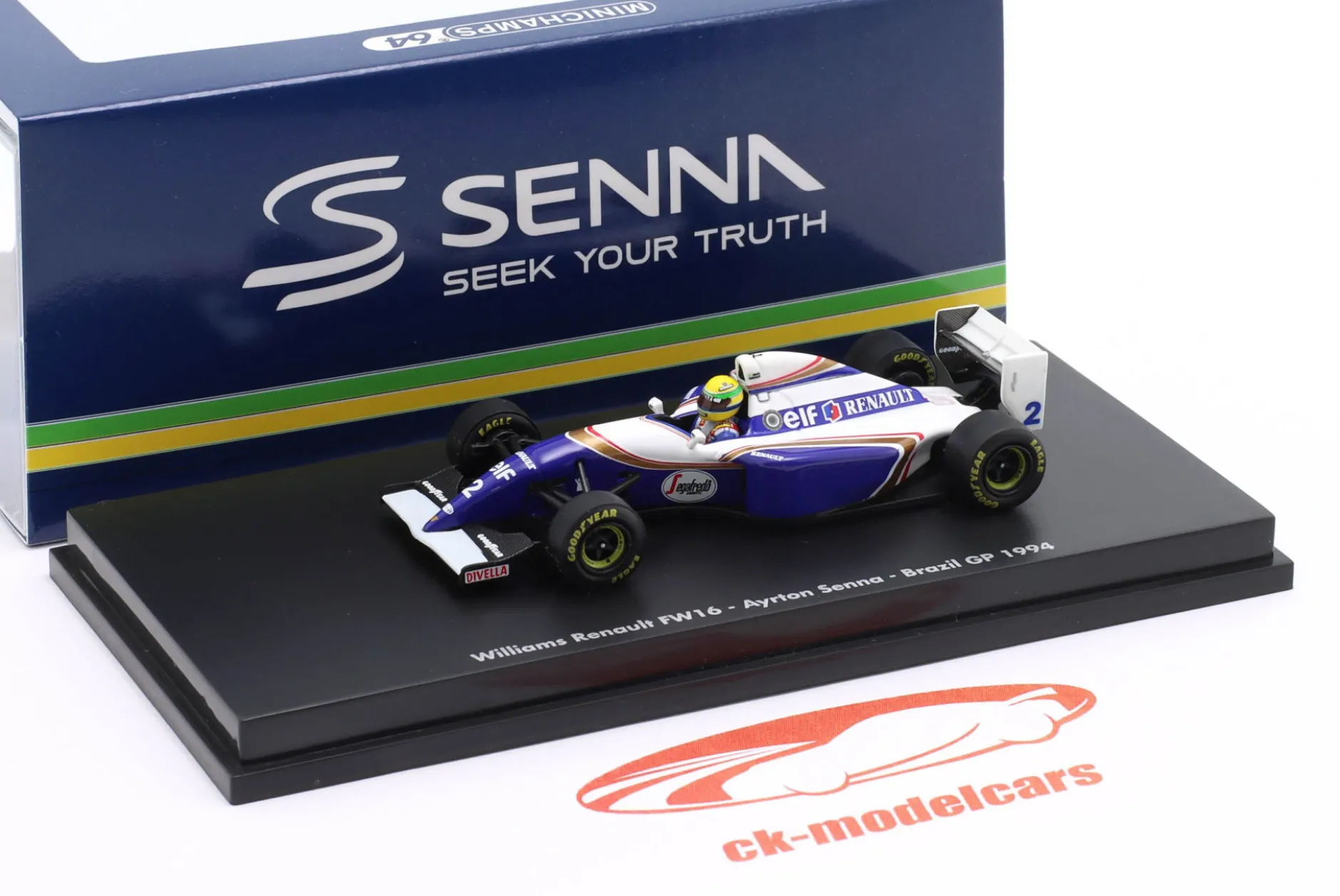 Ayrton Senna Williams FW16 #2 Brasilien GP Formel 1 1994 1:64 Minichamps