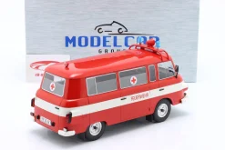Barkas B 1000 Kleinbus Feuerwehr 1965 rot / weiß 1:18 ModelCar Group