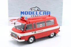 Barkas B 1000 Kleinbus Feuerwehr 1965 rot / weiß 1:18 ModelCar Group