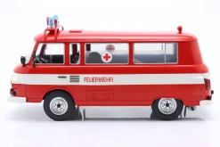 Barkas B 1000 Kleinbus Feuerwehr 1965 rot / weiß 1:18 ModelCar Group