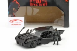 Batmobil mit Batman Figur Film The Batman (2022) schwarz 1:24 Jada Toys