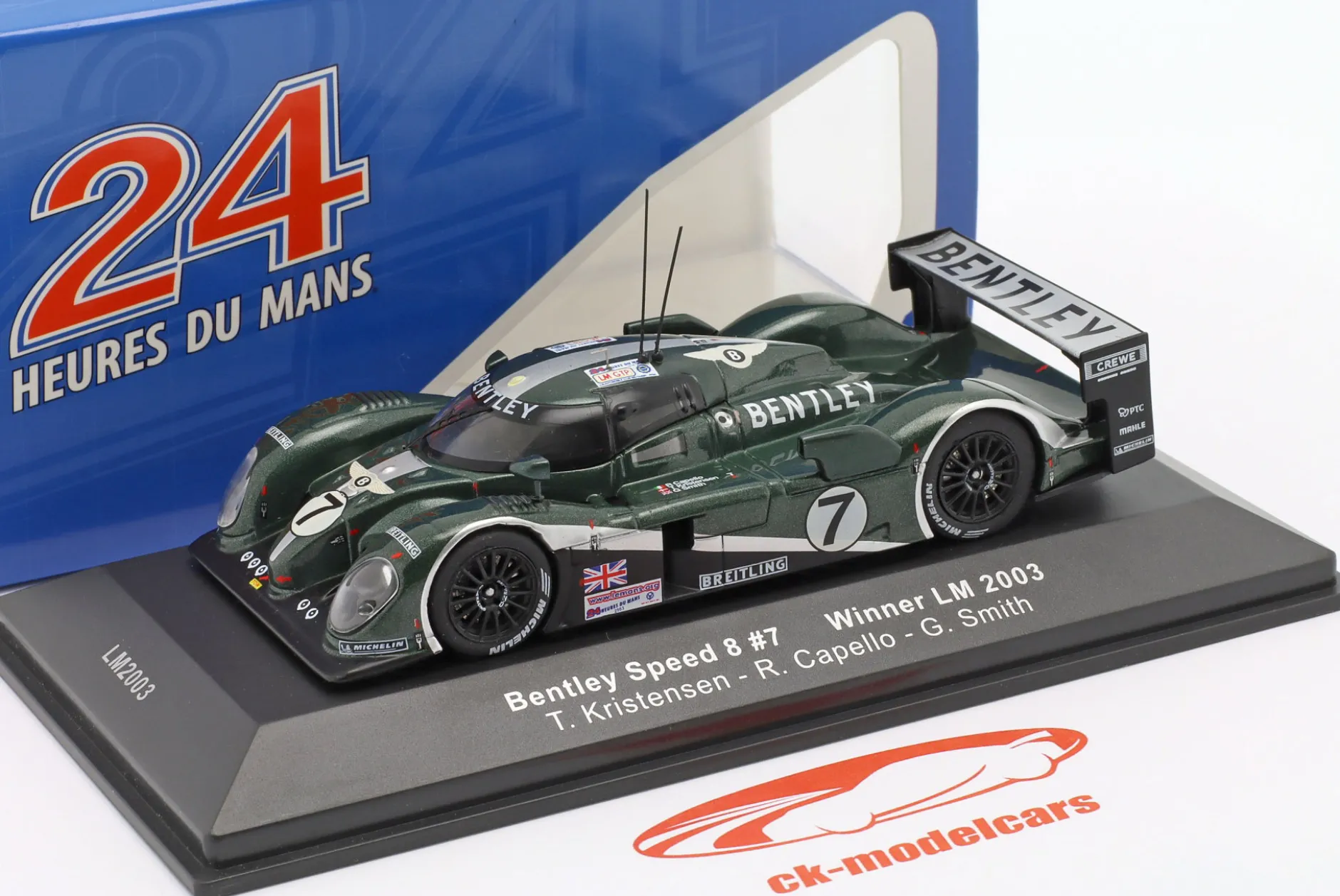 Bentley Speed 8 #7 Sieger 24h LeMans 2003 Kristensen, Capello, Smith 1:43 Ixo