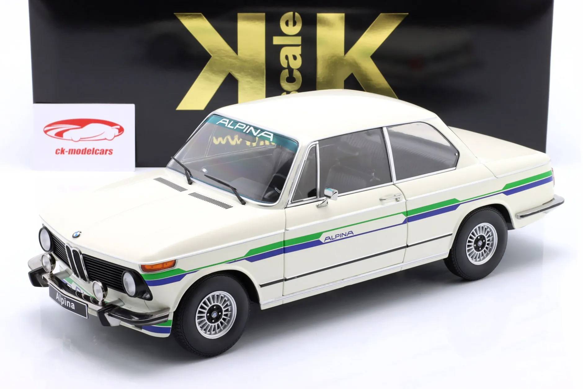 BMW 2002 Alpina 2.Serie Baujahr 1974 weiß 1:12 KK-Scale