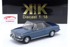 BMW 2002 Cabriolet Baujahr 1971 dunkelblau metallic 1:18 KK-Scale