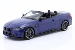 BMW M4 Cabriolet (G83) Baujahr 2021 matt portimao blau metallic 1:18 Minichamps