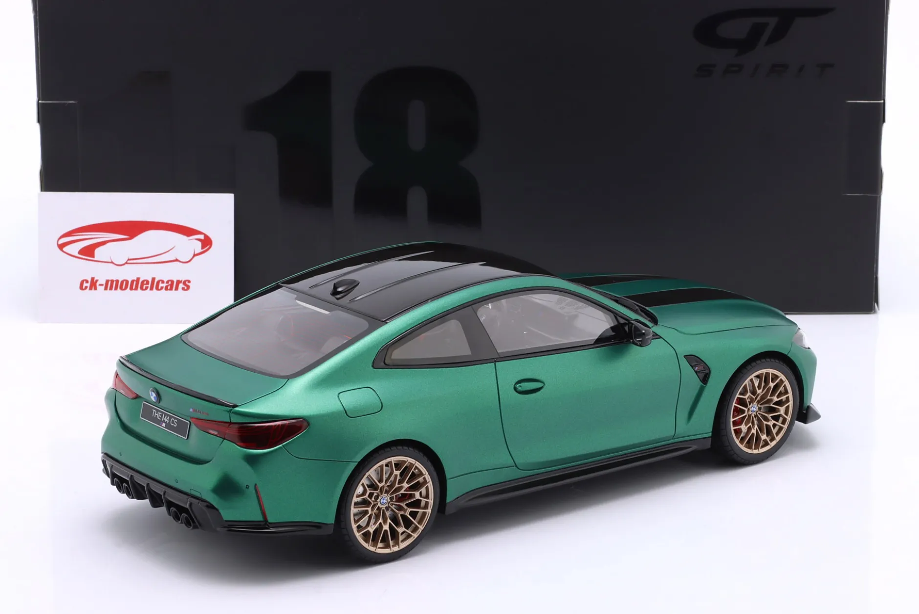 BMW M4 CS Baujahr 2024 dunkelgrün metallic 1:18 GT-Spirit