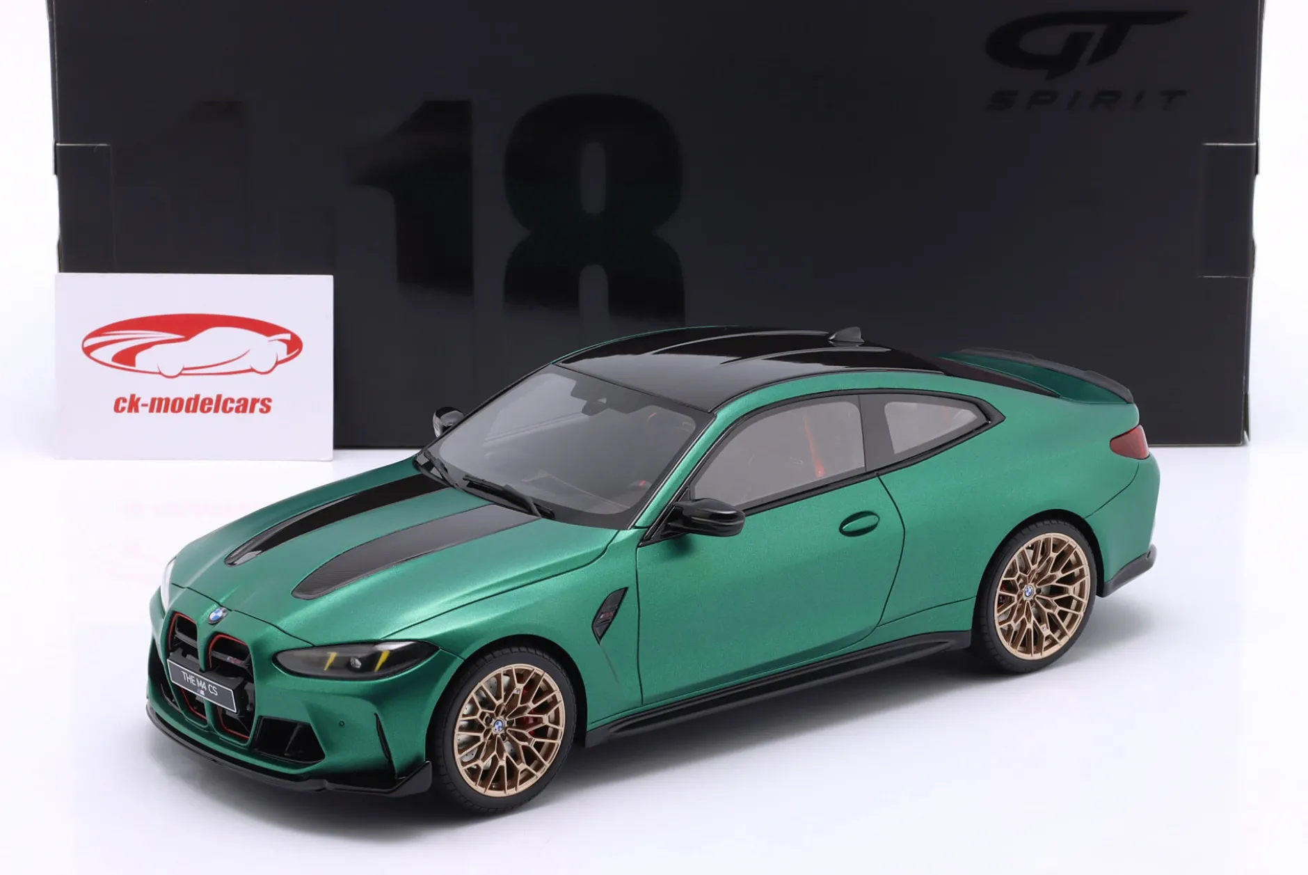 BMW M4 CS Baujahr 2024 dunkelgrün metallic 1:18 GT-Spirit