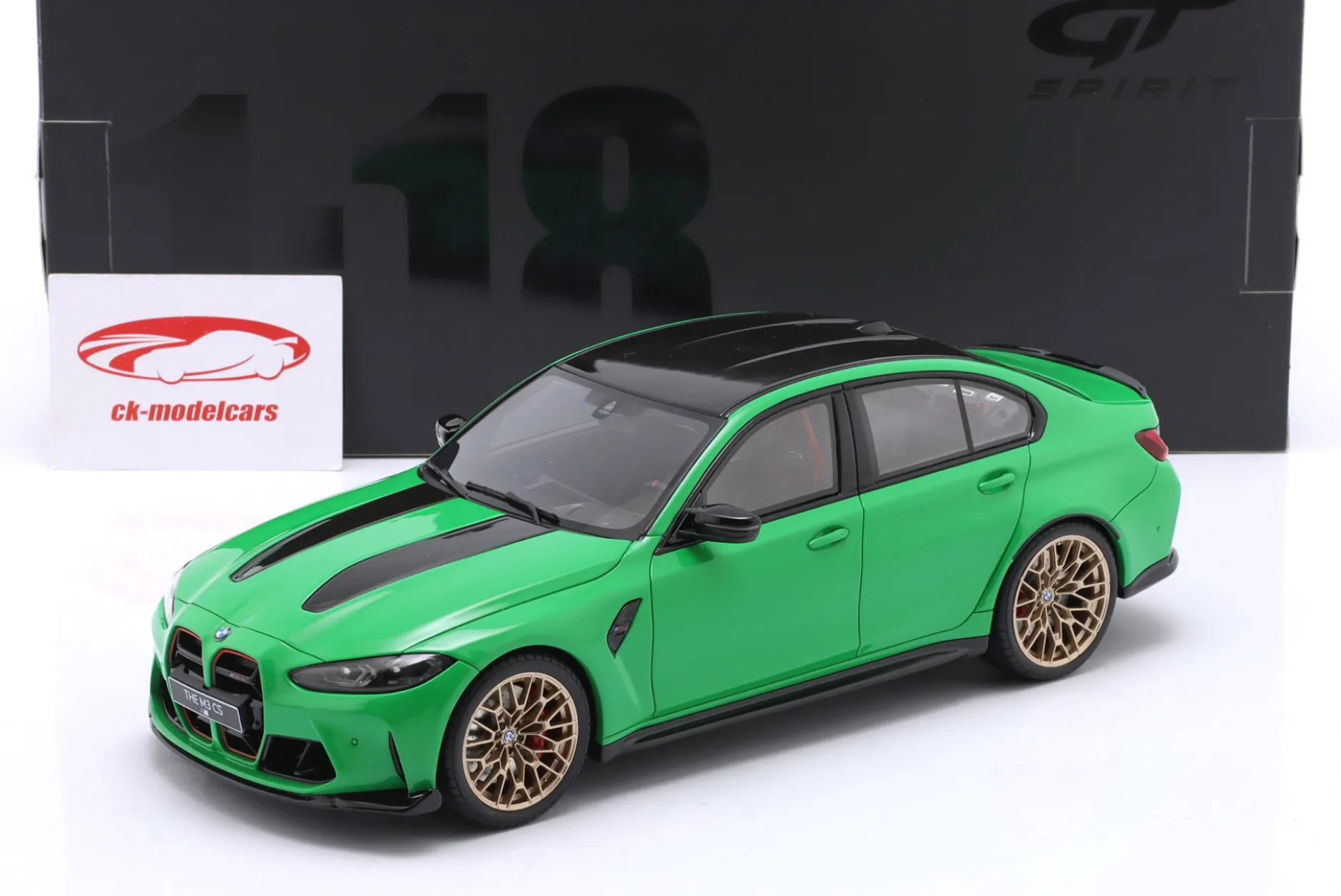 BMW M3 CS Baujahr 2023 signalgrün 1:18 GT-Spirit