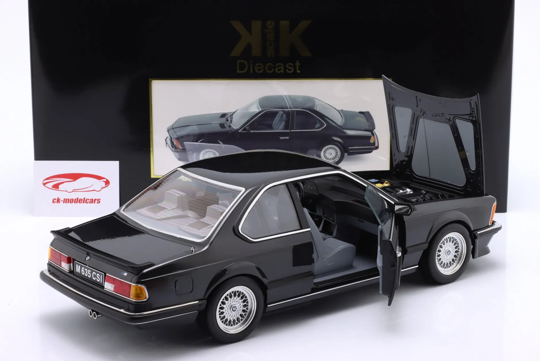 BMW M635 CSI Baujahr 1987 schwarz metallic 1:12 KK-Scale