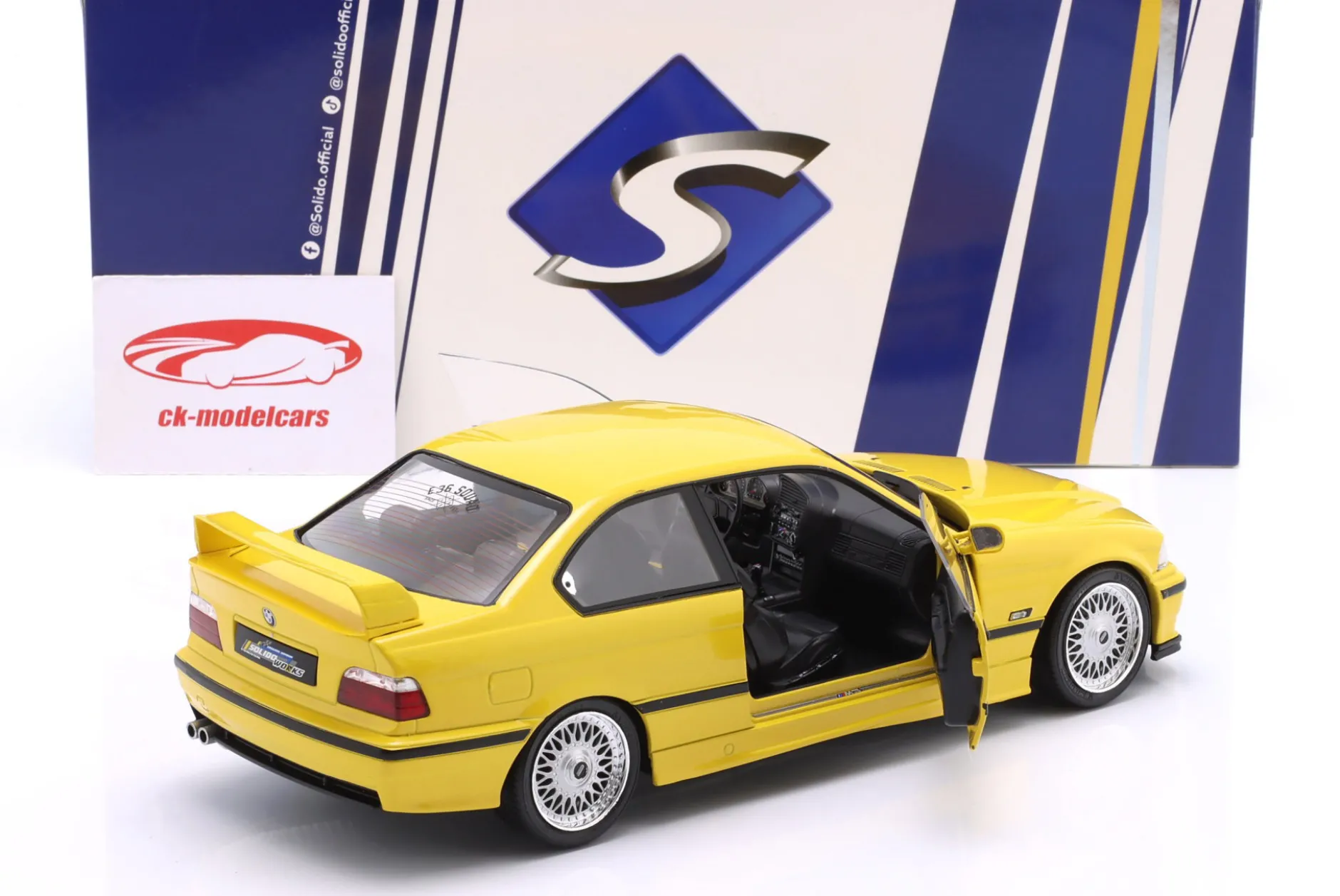 BMW M3 (E36) Coupe Baujahr 1991 gelb 1:18 Solido