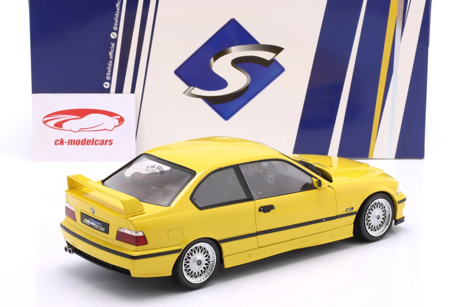 BMW M3 (E36) Coupe Baujahr 1991 gelb 1:18 Solido