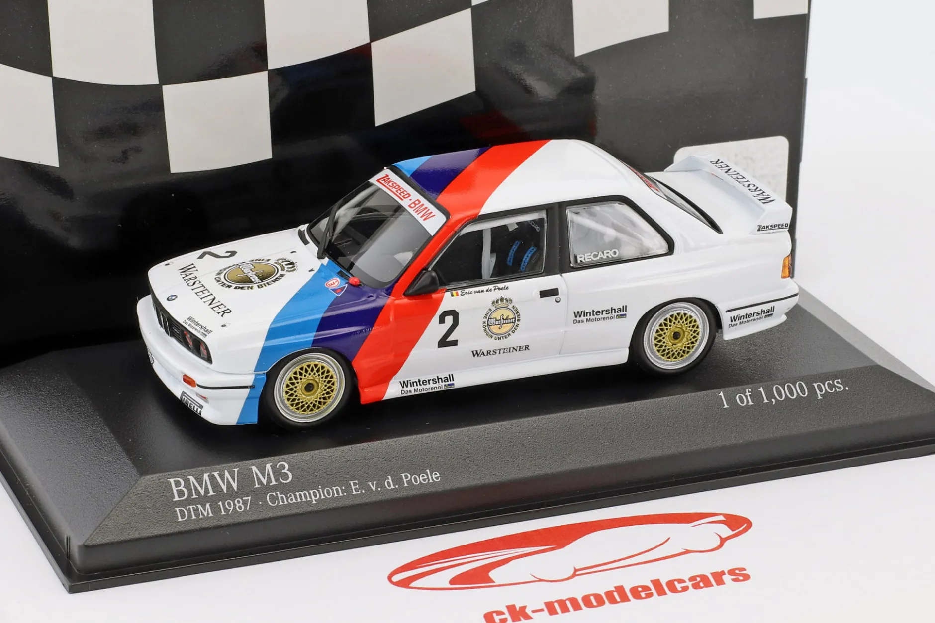 BMW M3 (E30) #2 DTM Champion 1987 Eric van de Poele 1:43 Minichamps