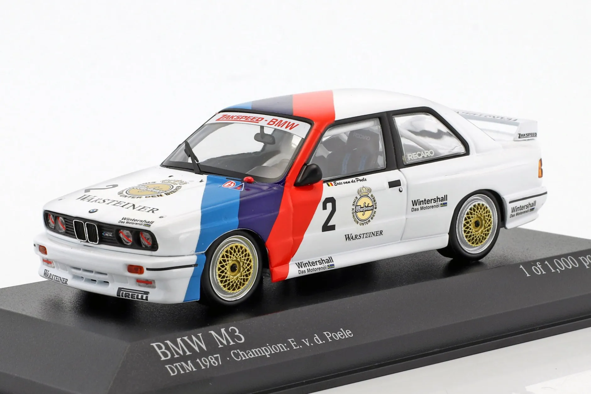 BMW M3 (E30) #2 DTM Champion 1987 Eric van de Poele 1:43 Minichamps