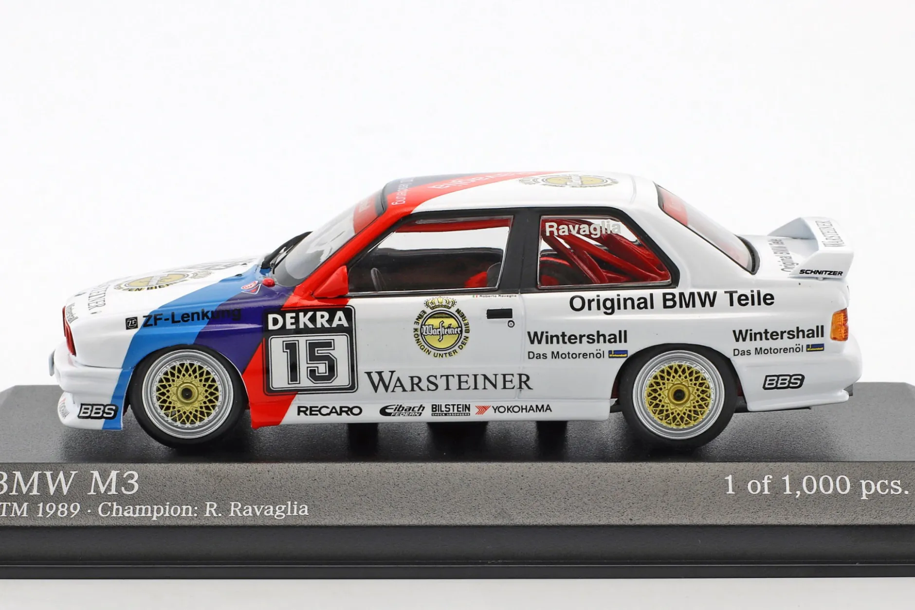 BMW M3 (E30) #15 DTM Champion 1989 Roberto Ravaglia 1:43 Minichamps