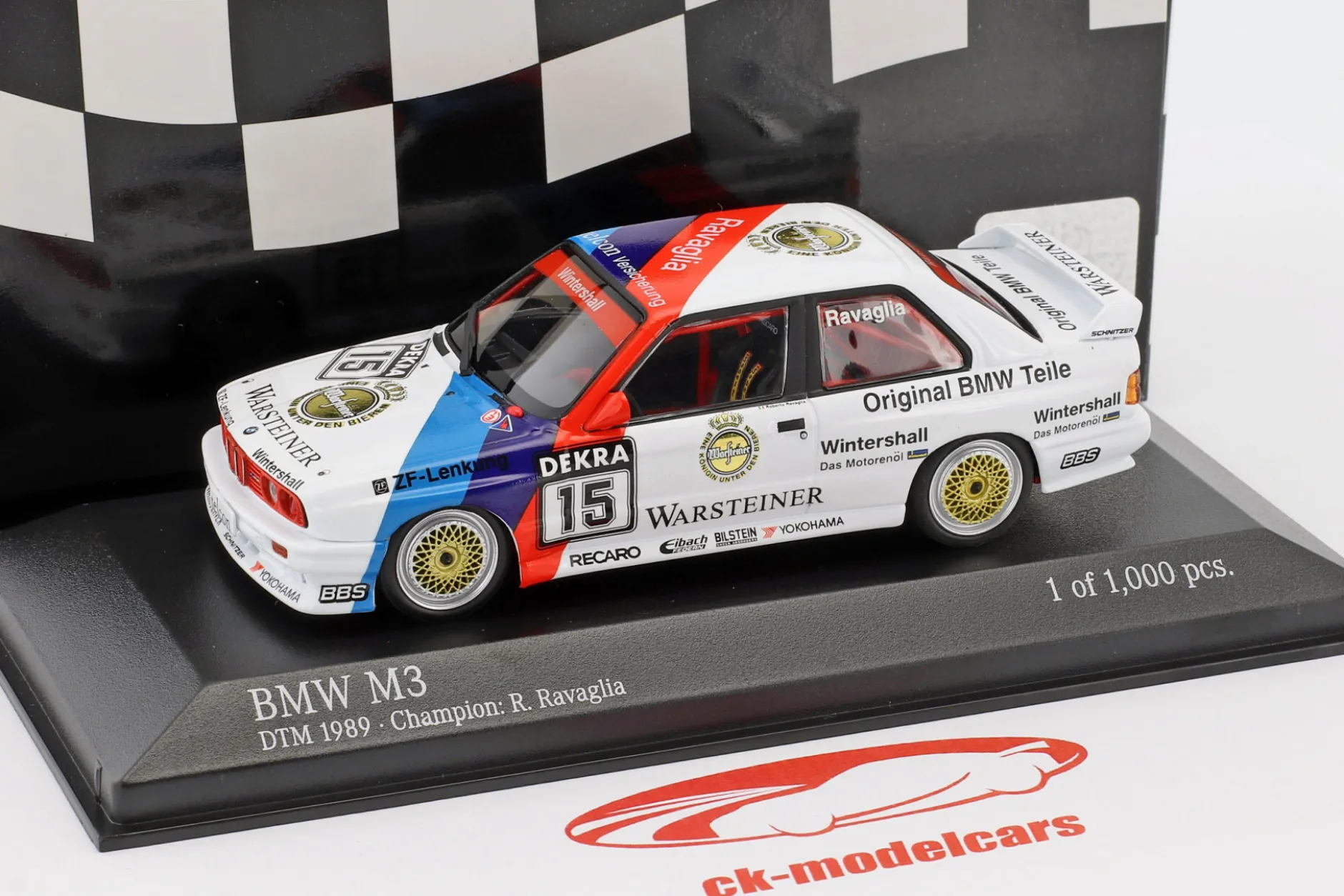 BMW M3 (E30) #15 DTM Champion 1989 Roberto Ravaglia 1:43 Minichamps