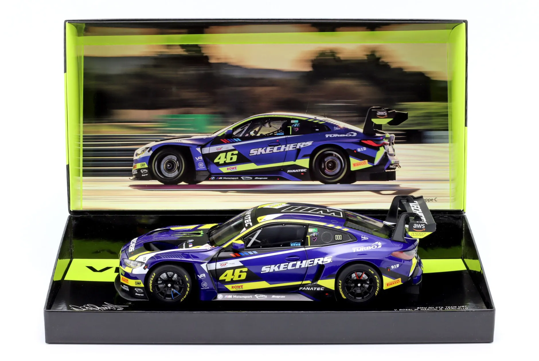 BMW M4 GT3 #46 4h Le Castellet 2024 Rossi, Martins, Marciello 1:18 Minichamps