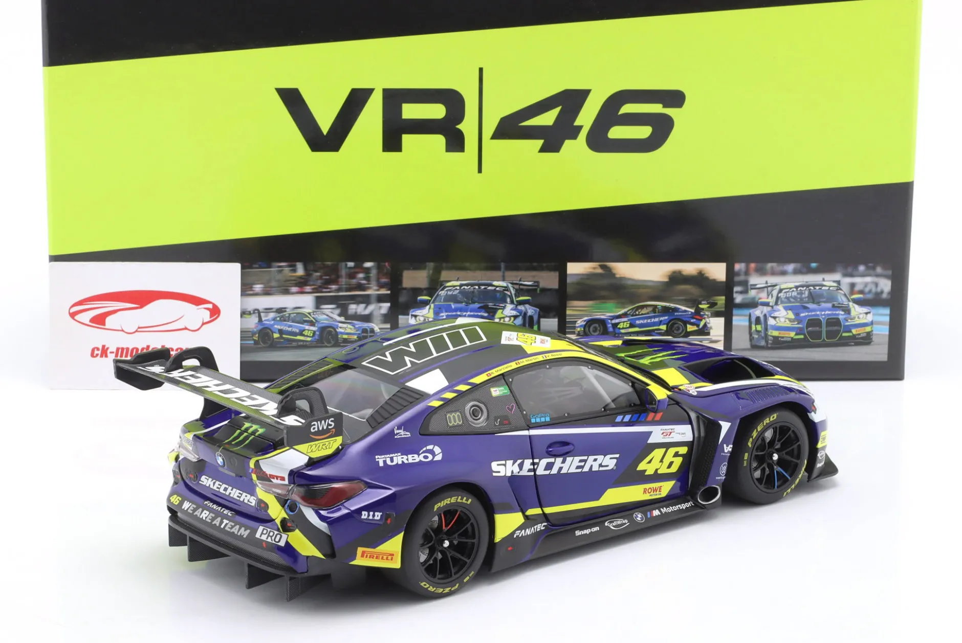 BMW M4 GT3 #46 4h Le Castellet 2024 Rossi, Martins, Marciello 1:18 Minichamps