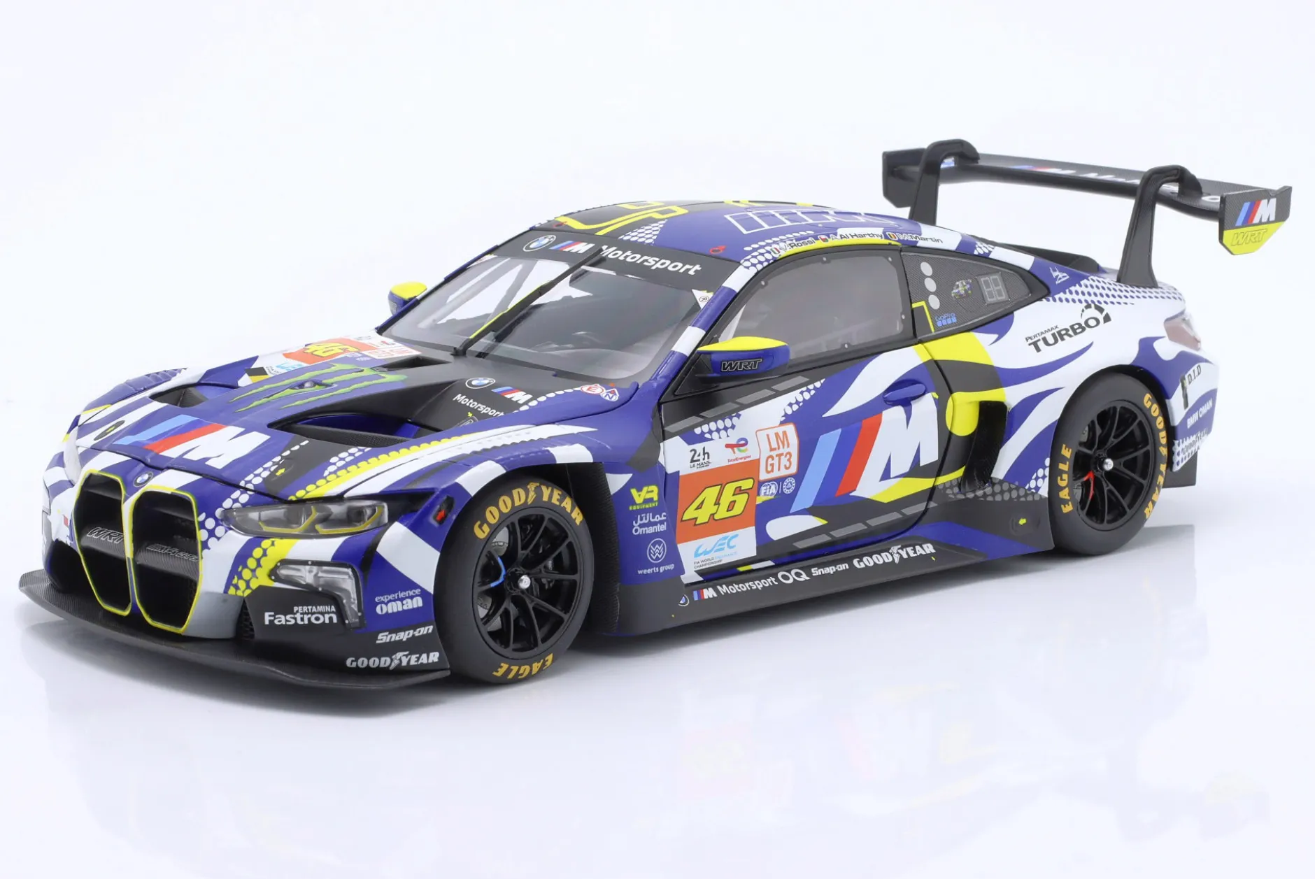 BMW M4 GT3 #46 24h LeMans 2024 Rossi, Martin, Al Harthy 1:18 Minichamps