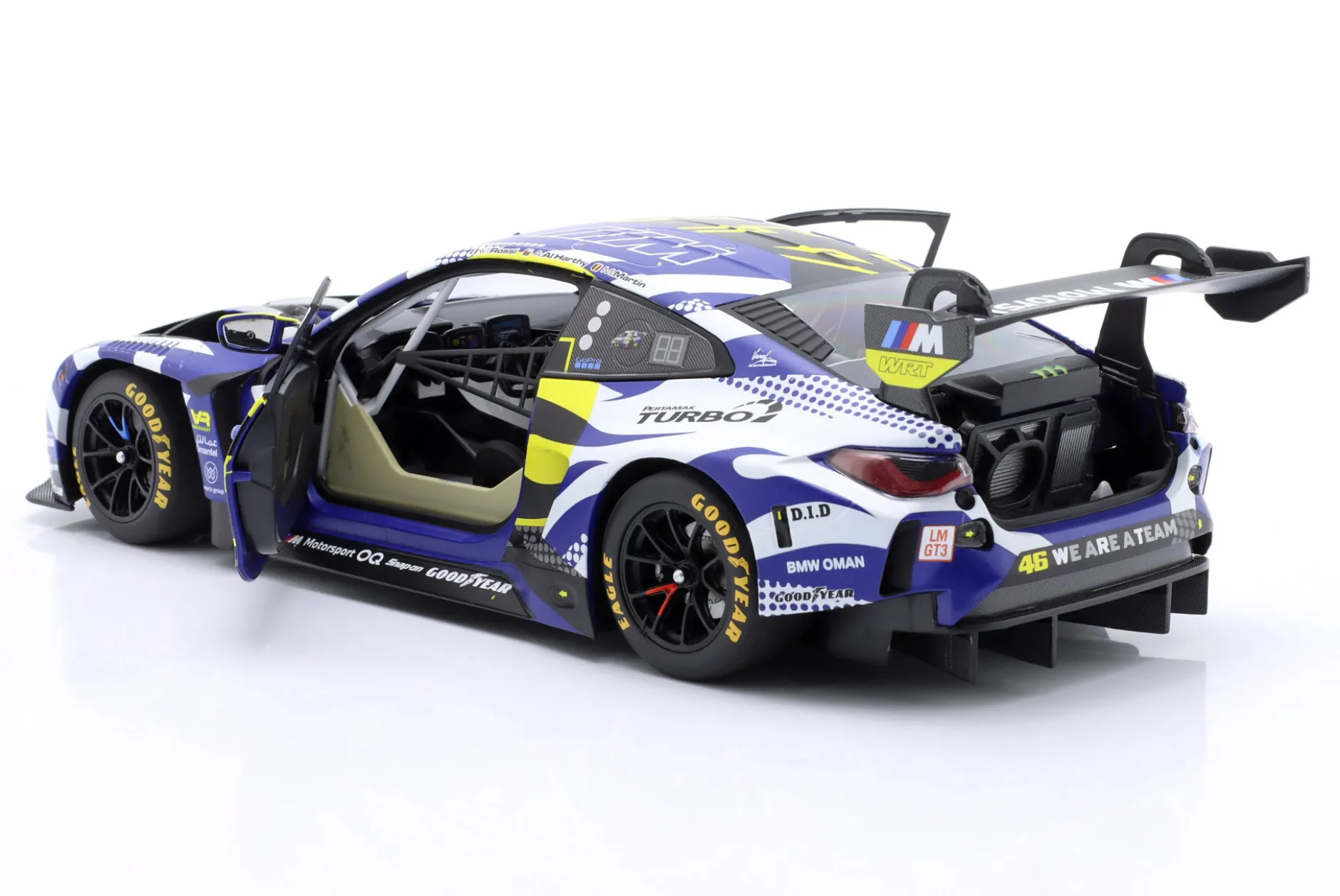 BMW M4 GT3 #46 24h LeMans 2024 Rossi, Martin, Al Harthy 1:18 Minichamps