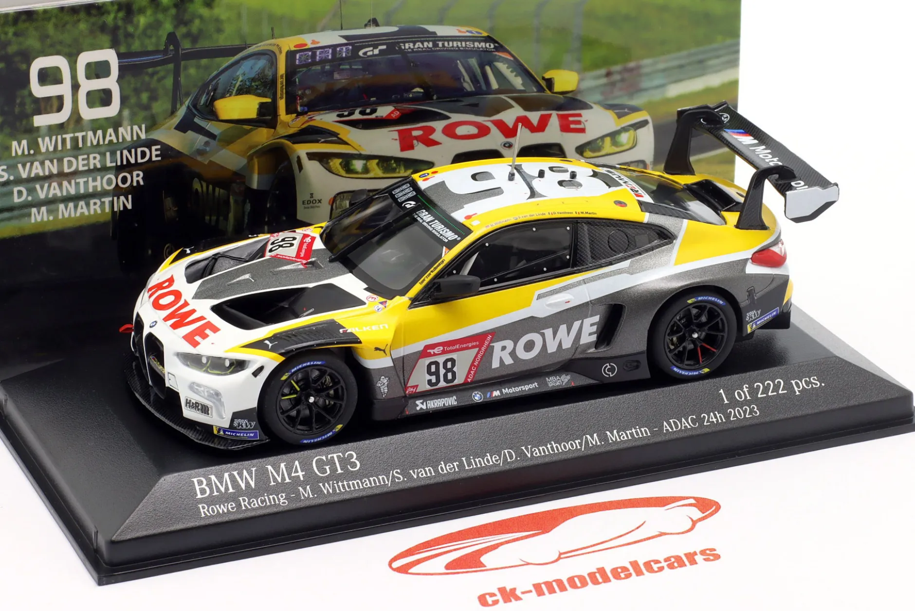 BMW M4 GT3 #98 2nd 24h Nürburgring 2023 Rowe Racing 1:43 Minichamps