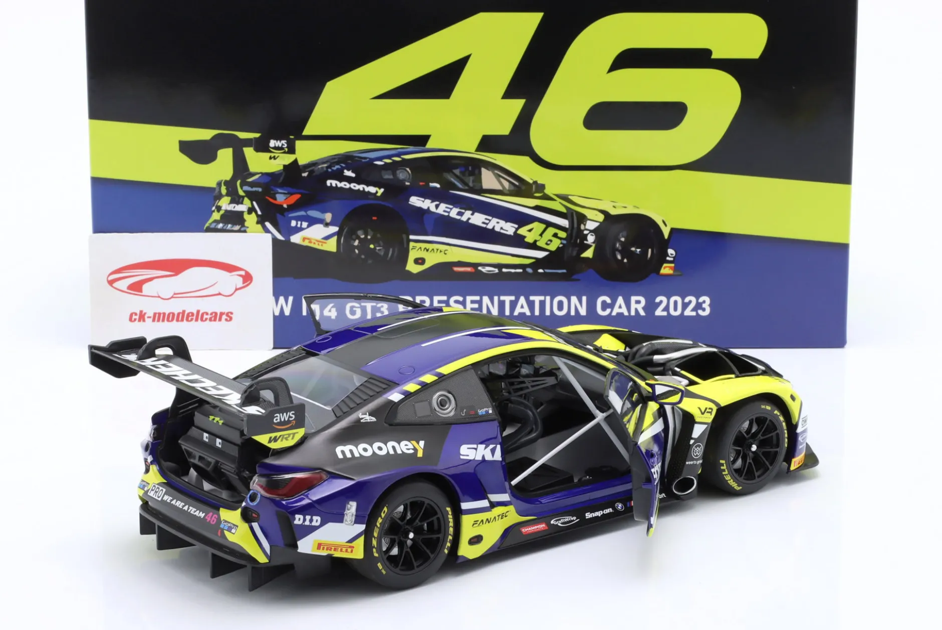 BMW M4 GT3 #46 Presentation Car 2023 Team WRT Valentino Rossi 1:18 Minichamps