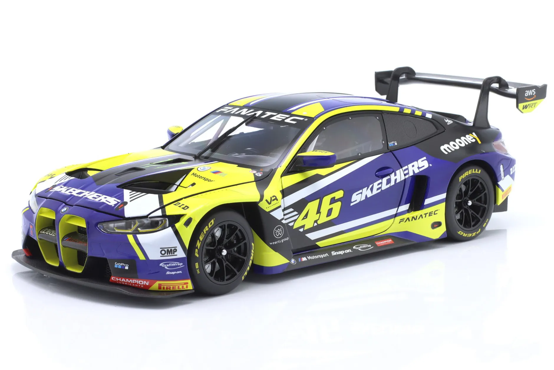 BMW M4 GT3 #46 Presentation Car 2023 Team WRT Valentino Rossi 1:18 Minichamps