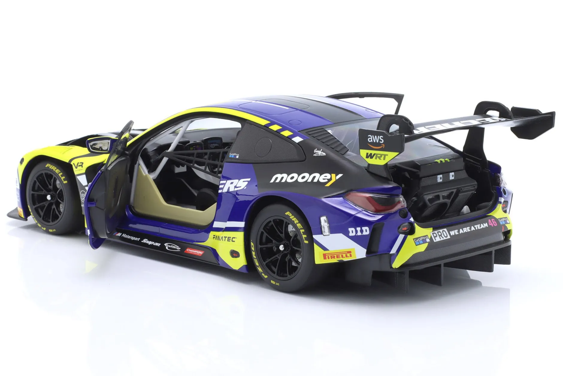 BMW M4 GT3 #46 Presentation Car 2023 Team WRT Valentino Rossi 1:18 Minichamps