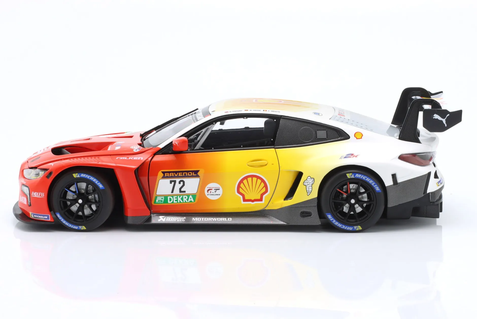 BMW M4 GT3 #72 3rd 24h Nürburgring 2024 Harper, Hesse, Weerts 1:18 Minichamps