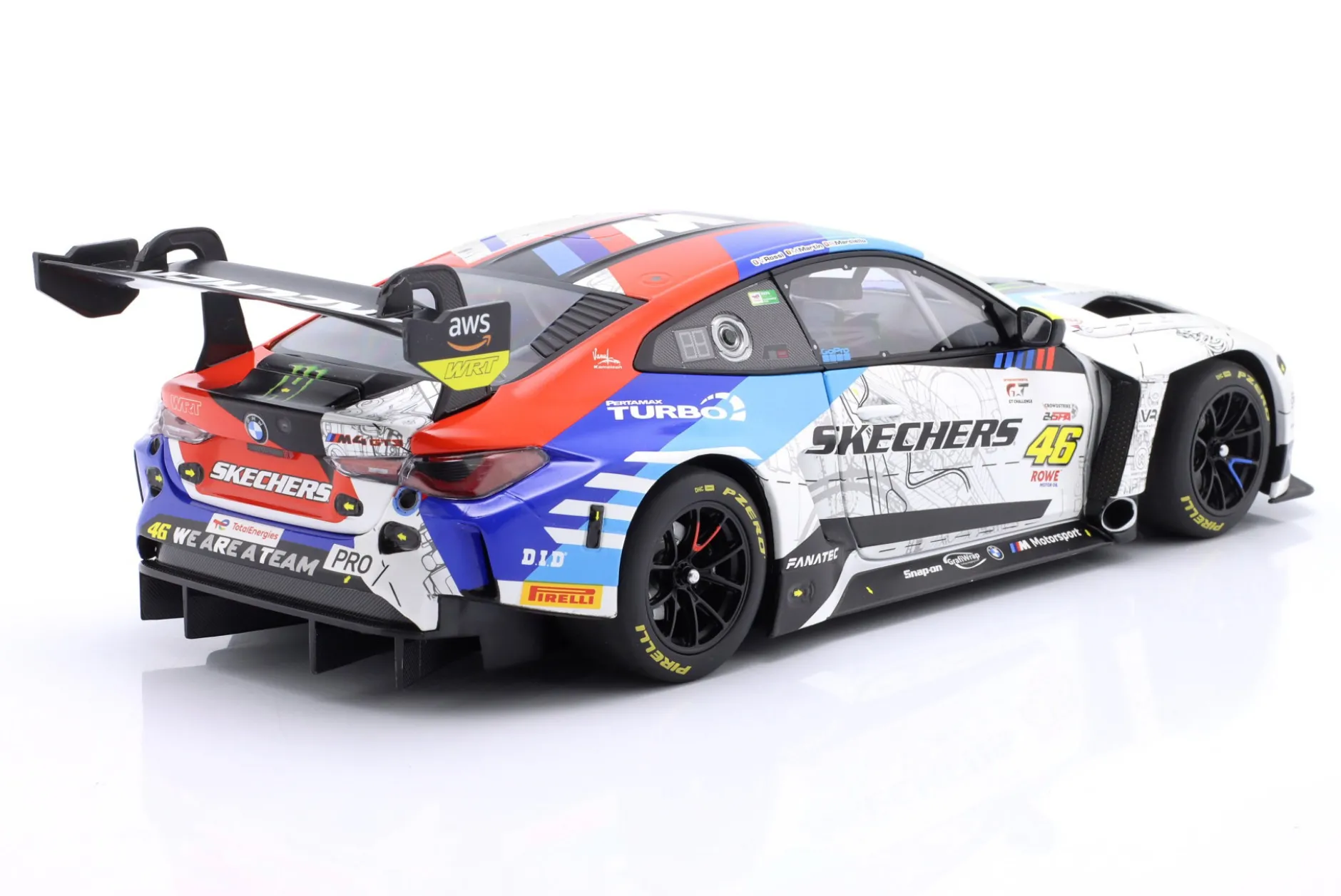 BMW M4 GT3 #46 WRT 24h Spa 2024 Rossi, Marciello, Martin 1:18 Minichamps