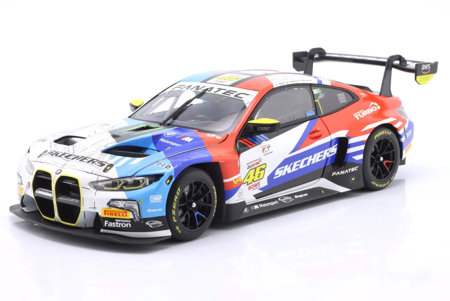 BMW M4 GT3 #46 WRT 24h Spa 2024 Rossi, Marciello, Martin 1:18 Minichamps