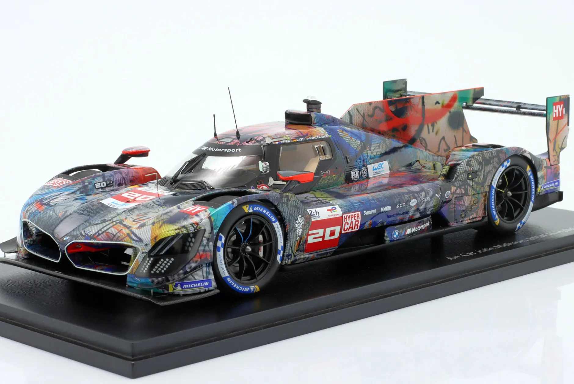BMW M Hybrid V8 #20 24h LeMans 2024 Art Car Julie Mehretu 1:18 Spark