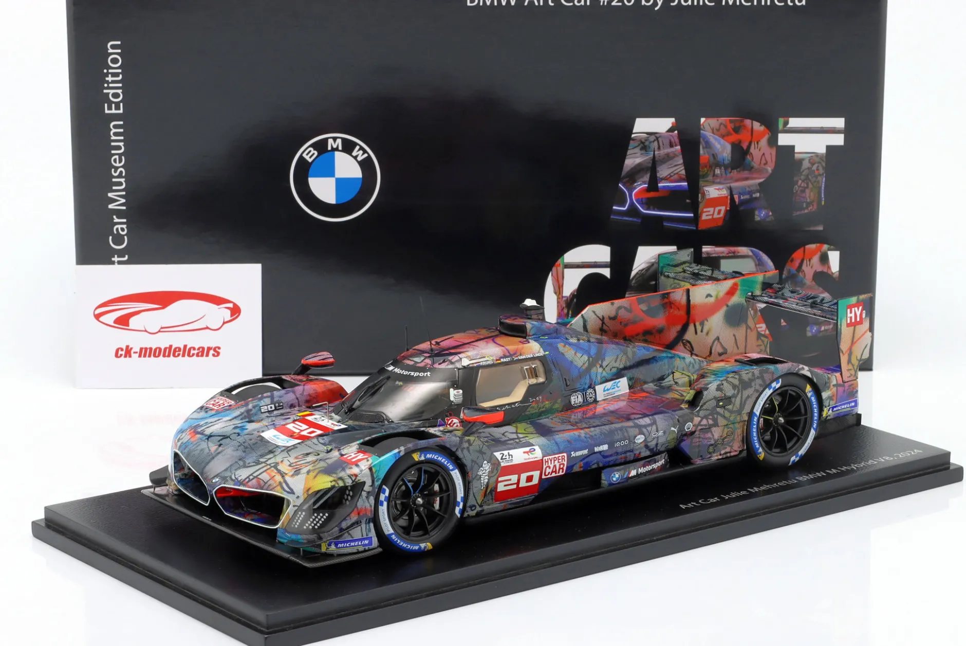 BMW M Hybrid V8 #20 24h LeMans 2024 Art Car Julie Mehretu 1:18 Spark