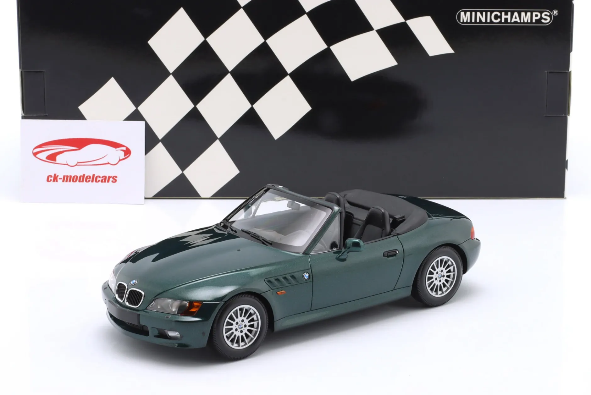 BMW Z3 Roadster (E36/7) Baujahr 1997 dunkelgrün metallic 1:18 Minichamps